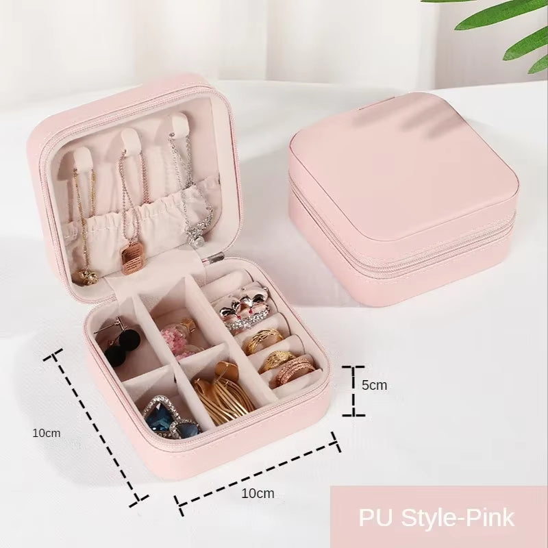 Jewelry Organizer Display Travel Jewelry Case Boxes Portable Jewelry Box Leather Storage Joyeros Organizador De Joyas