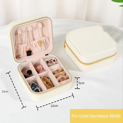 Jewelry Organizer Display Travel Jewelry Case Boxes Portable Jewelry Box Leather Storage Joyeros Organizador De Joyas