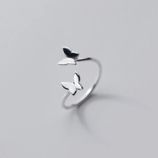 48-55Mm 925 Silver Ring Women Butterfly Minimalist Adjustable Silver Butterfly Rings for Women 925 Silver Fine Jewerly