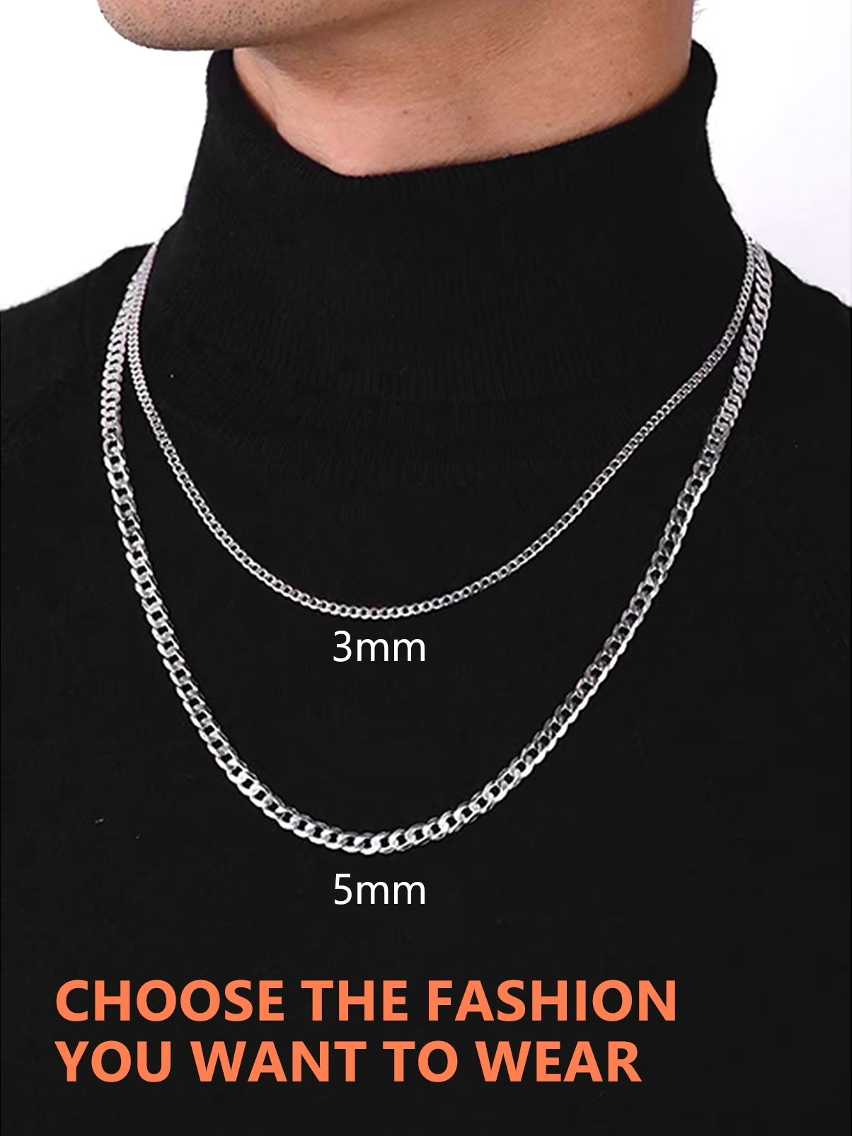 3Mm/5Mm Cuban Necklace Pure S925 Sterling Silver Chain for Women Sensitive Skin Hypoallergenic Birthday Graduation Gift for Female Mom Wife