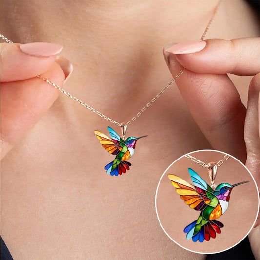 Collar Colibrí – Elegante Collar Colibrí De Colores