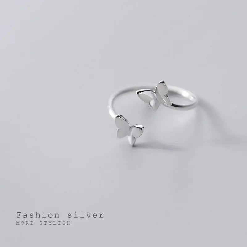 48-55Mm 925 Silver Ring Women Butterfly Minimalist Adjustable Silver Butterfly Rings for Women 925 Silver Fine Jewerly